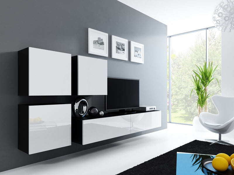 Cama TV Stand VIGO '180' 30/180/40 black/white gloss