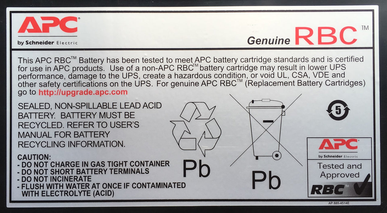 APC Replacement Battery Cartridge #48 - UPS battery - 1 x battery - Lead Acid - for P/N: SMT750, SMT750C, SMT750I, SMT750TW, SMT750US, SUA750ICH, SUA7