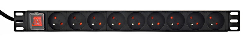 EnerGenie EG-PDU-9F2F Power distribution unit (PDU), 10 pcs C13 sockets, 1U, 16A, C20 plug 2 m cable, black