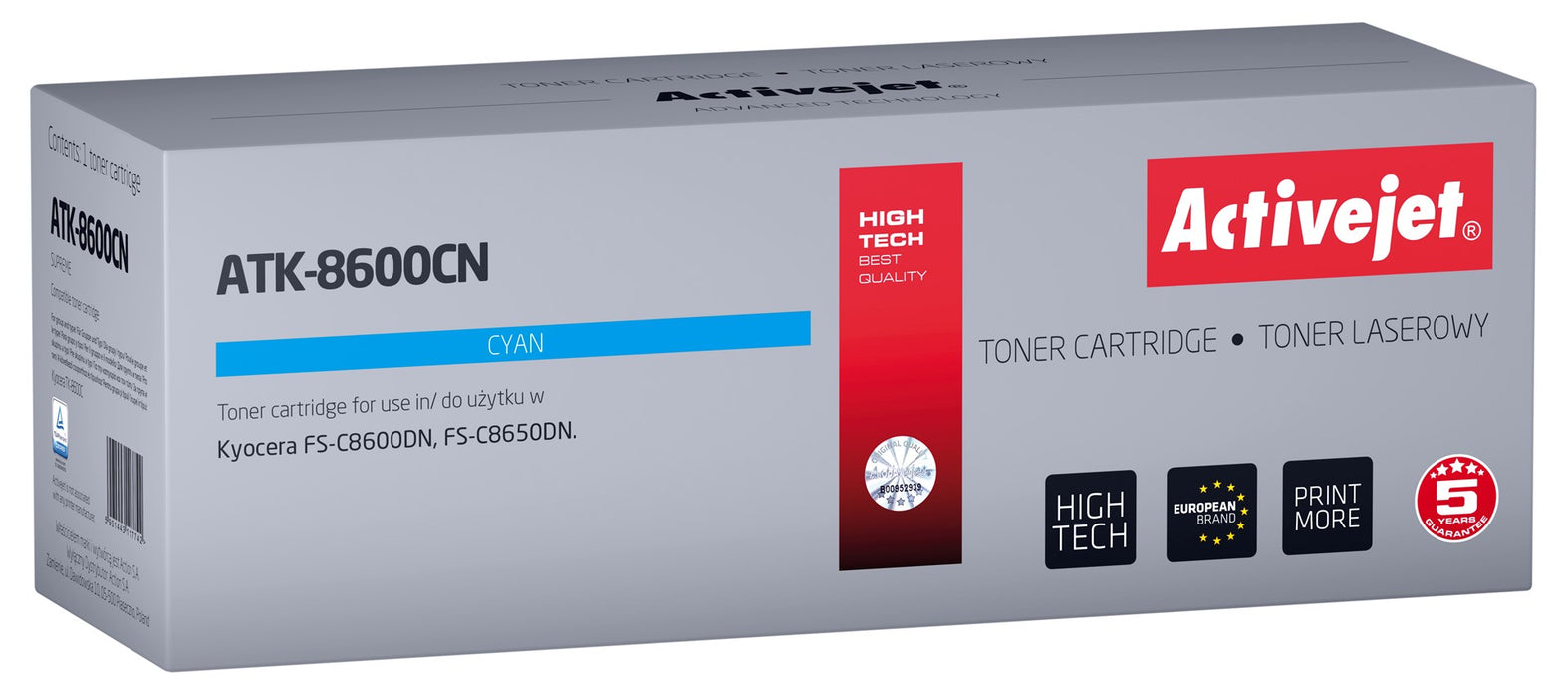 Activejet ATK-8600CN toner (replacement for Kyocera TK-8600C; Supreme; 20000 pages; cyan)