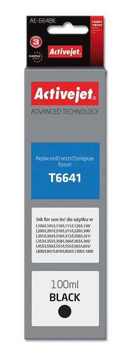Activejet AE-664Bk Ink (replacement for Epson T6641; Supreme; 100 ml; black)