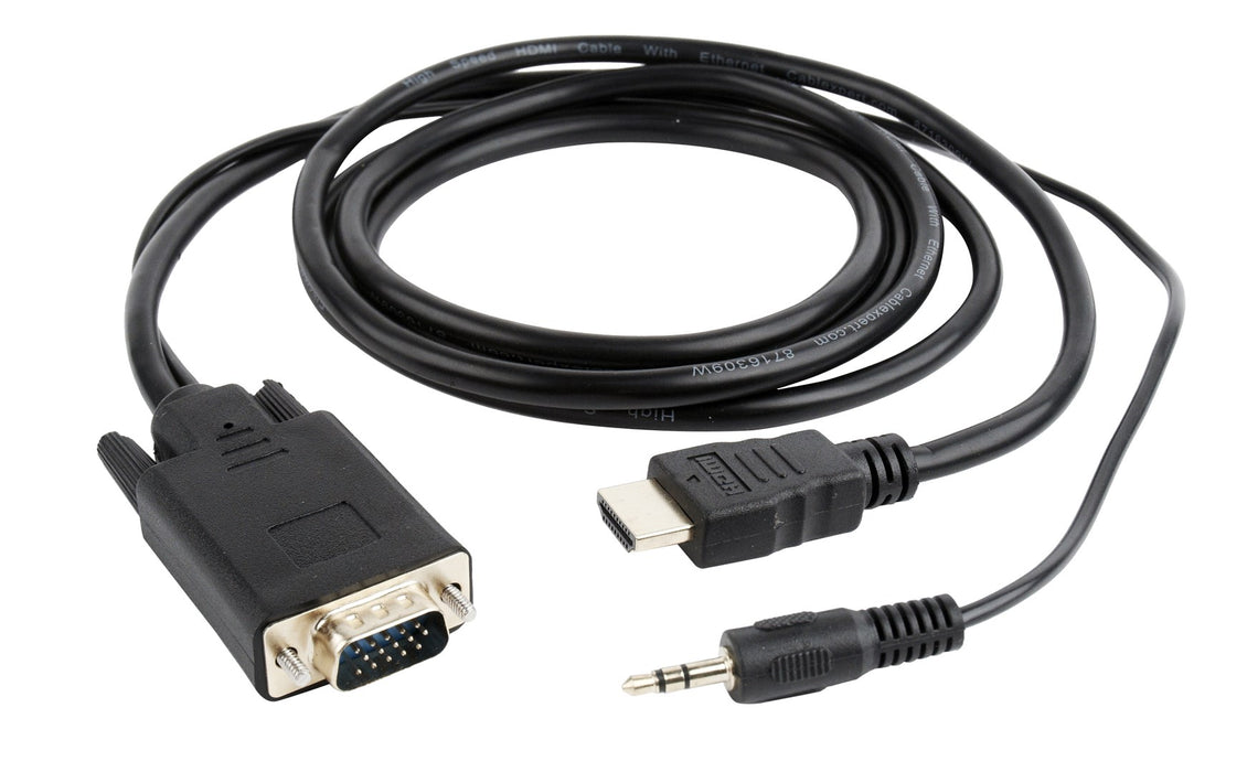 Gembird A-HDMI-VGA-03-10 video cable adapter 3 m HDMI + 3.5mm VGA (D-Sub) Black