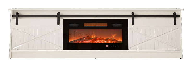 RTV GRANERO + fireplace cabinet 200x56.7x35 white/gloss white