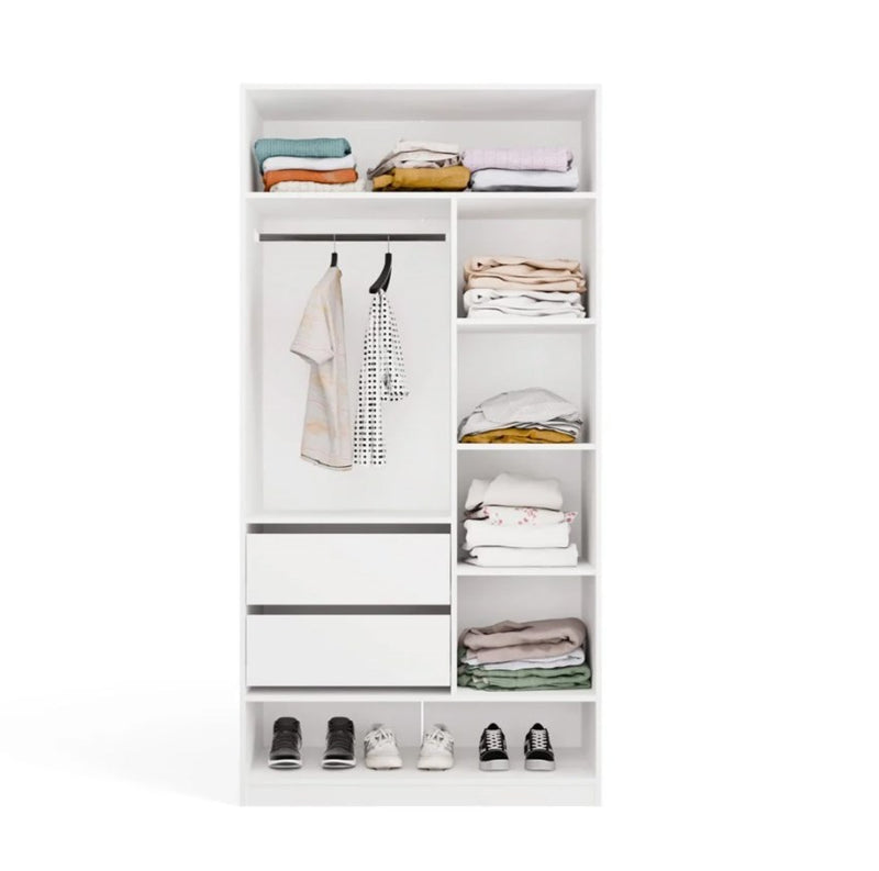 OPENO 2SZ Drawer Unit, 2 Drawers, WHITE, for the Wardrobe, for the Bedroom