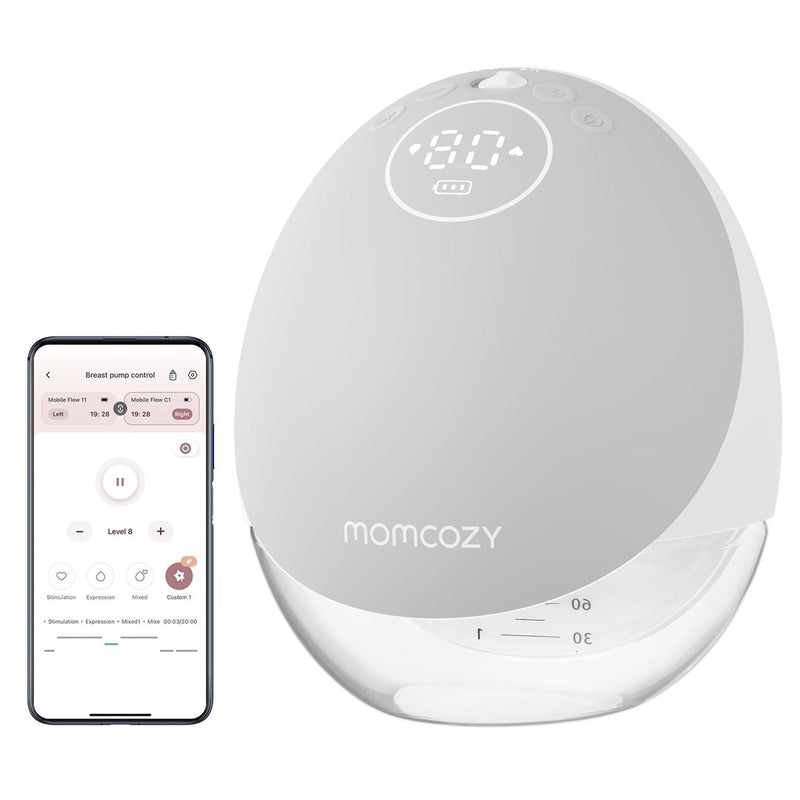 Momcozy M9 Breast pump with app control – Single set Gray