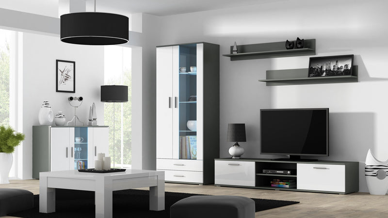 Cama TV stand SOHO 180 grey/white gloss