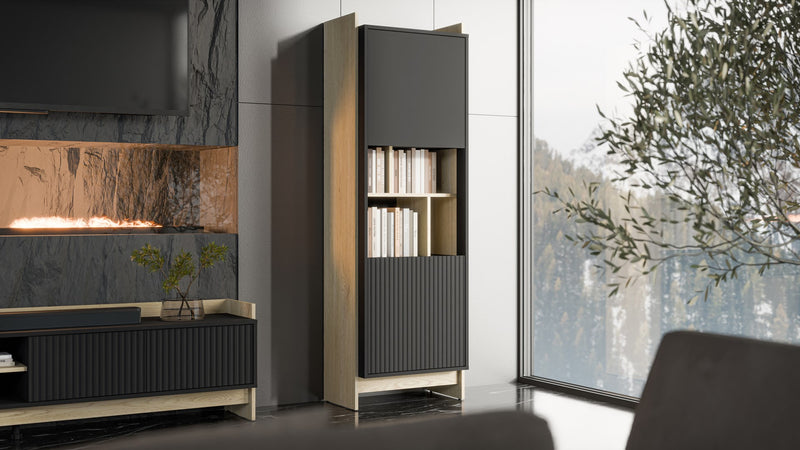 Cama PORTO 59x38x180 display cabinet oak/black