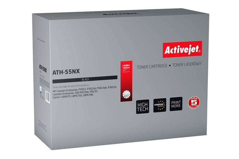 Activejet ATH-55NX Toner (replacement for HP 55X CE255X, Canon CRG-724H; Supreme; 12500 pages; black)