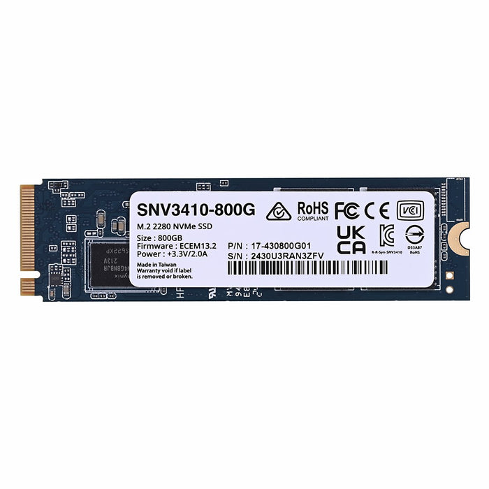 Synology SNV3410 - SSD - 800 GB - internal - M.2 2280 - PCIe 3.0 x4 (NVMe)
