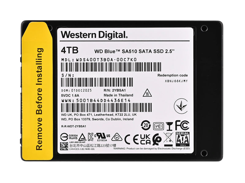 Western Digital Blue SA510 4 TB 2.5" Serial ATA