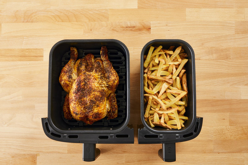 Tefal Dual Easy Fry & Grill EY905D Double 8.3 L Stand-alone 2700 W Hot air fryer Stainless steel