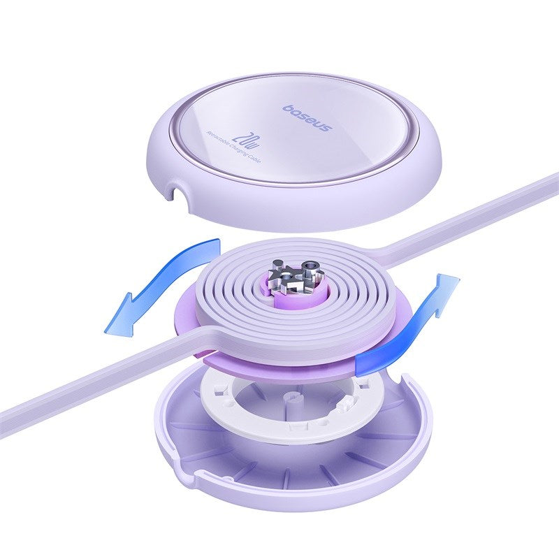 Baseus Free2Pull - 20 W USB-C to Lightning Retractable Cable, 1 m (purple)