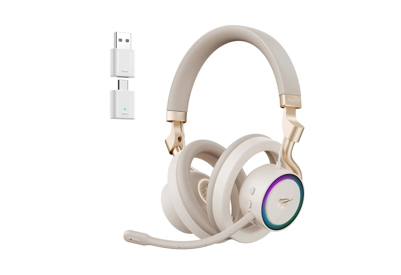 Havit Fuxi-H8 - wired/wireless gaming headphones (white)