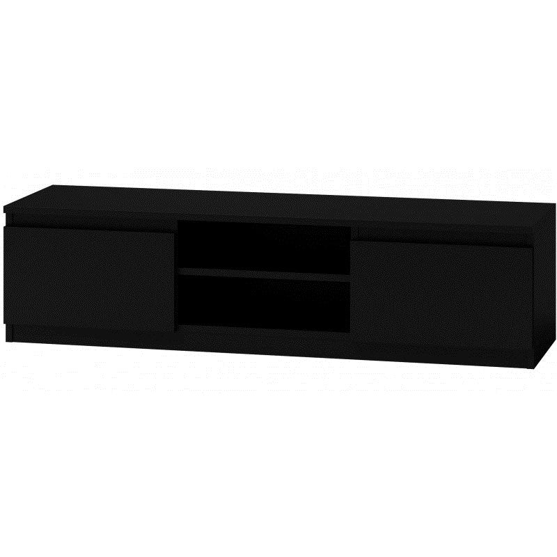 Topeshop RTV140 SCHWARZ TV-Möbel/Unterhaltungscenter 2 Ablagen