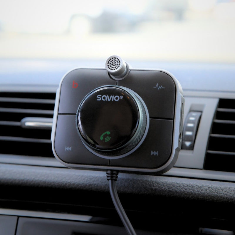 Savio TR-14 Transmiter FM z Bluetooth i ładowarką PD 87.6 - 107.9 MHz Bluetooth/USB Black