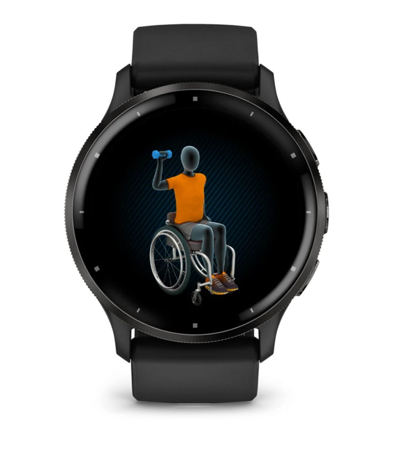 Garmin Venu 3 3.56 cm (1.4") AMOLED 45 mm Digital 454 x 454 pixels Touchscreen Black Wi-Fi GPS (satellite)