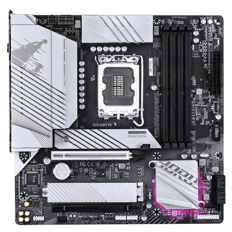 GIGABYTE B760M AORUS ELITE WIFI6E GEN5 Motherboard - Supports 14th Gen. Intel Core CPUs, 12+1+1 phases VRM, up to 5600MHz DDR5, 2xPCIe 4.0 M.2, Wi-Fi