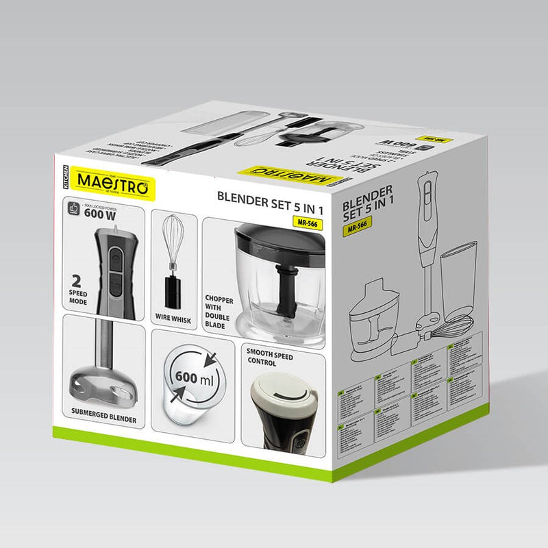 Stabmixer Maestro MR-566 3-in-1 Set 500 W Schwarz