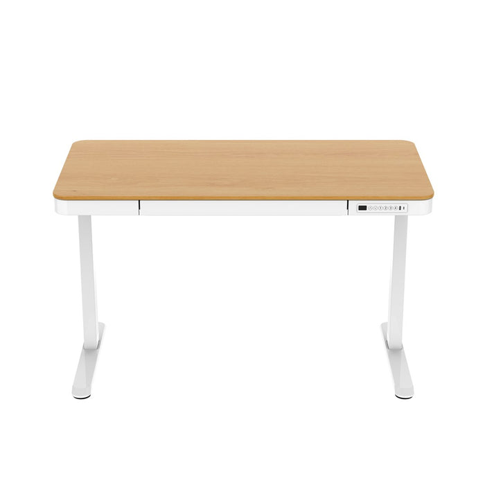 Tuckano Electric Height Adjustable Desk ET119W-C White/Oak. Desk top dimensions 120 x 60cm.