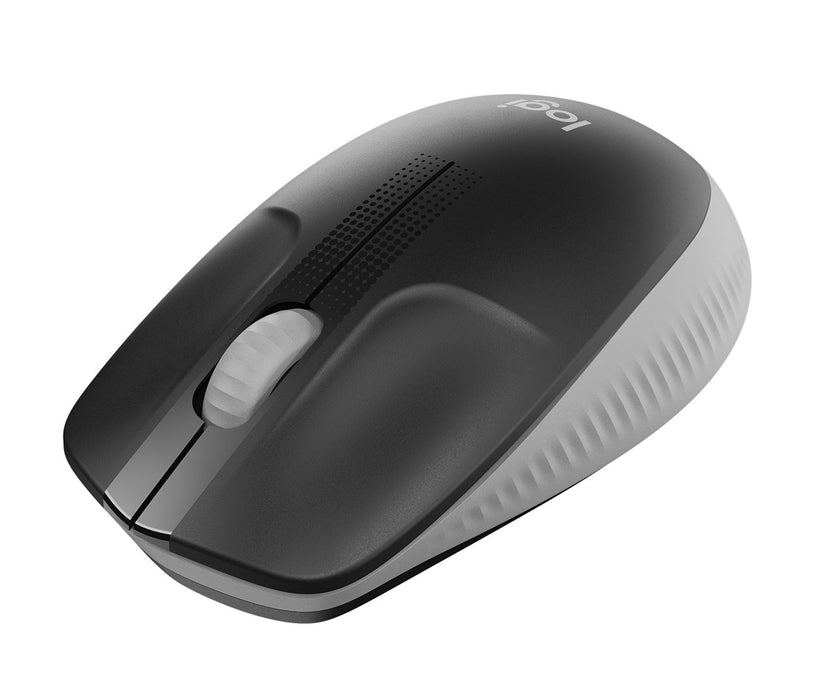 Logitech M190 - Mouse - optical - 3 buttons - wireless - USB wireless receiver - mid grey