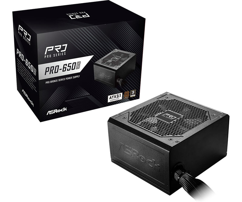 Asrock PRO-650B power supply unit 650 W 24-pin ATX ATX Black