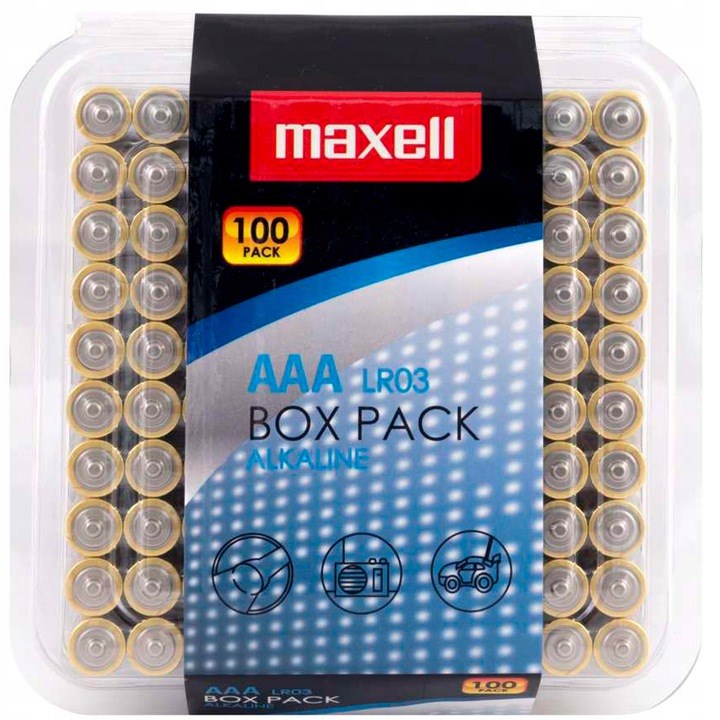 Pile alcaline MAXELL LR03 AAA 1,5 V 100 pièces
