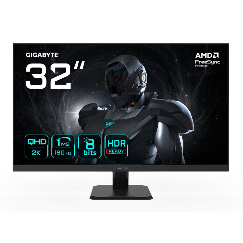 GIGABYTE GS32QA 32” QHD Gaming Monitor - 2560 x 1440, 180Hz, 1ms, 300 cd/m2, FreeSync Premium, HDR Ready, HDMI 2.0, Displayport 1.4