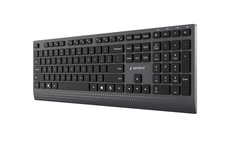 Gembird KB-MCH-06 Slim wired multimedia keyboard with Type-C adapter, US layout, black