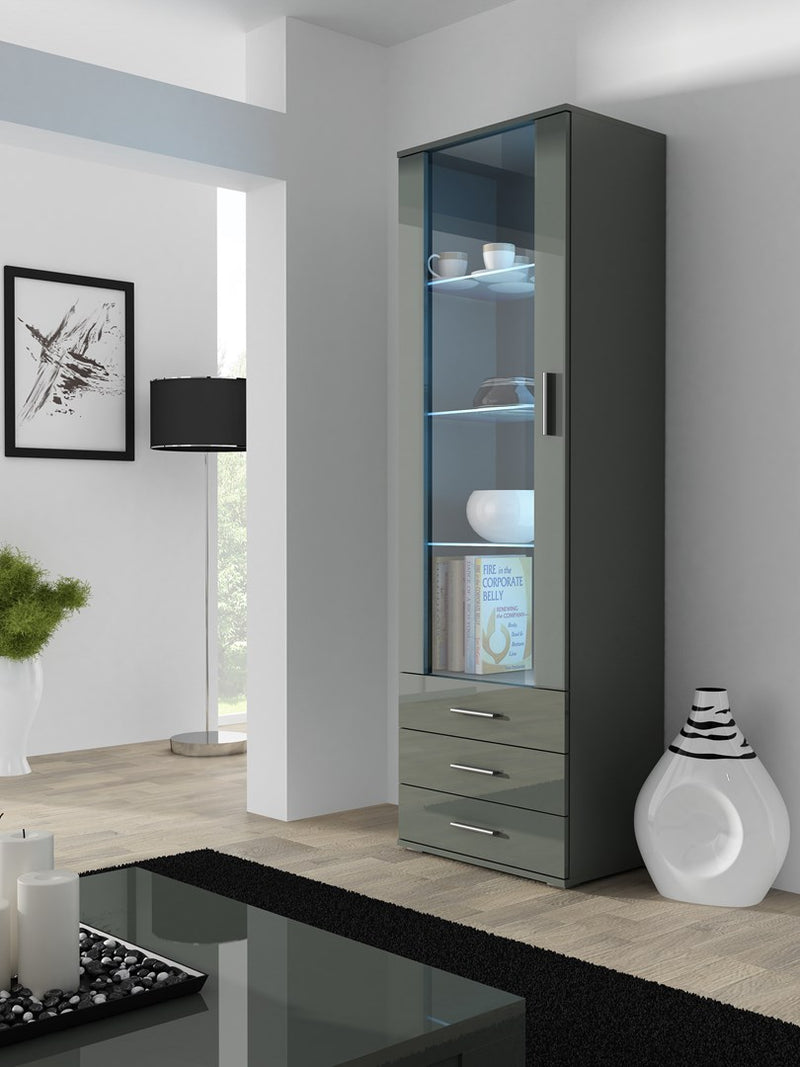 Cama display cabinet SOHO S1 grey/grey gloss