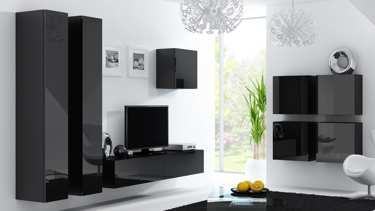 Cama Living room cabinet set VIGO 24 black/black gloss