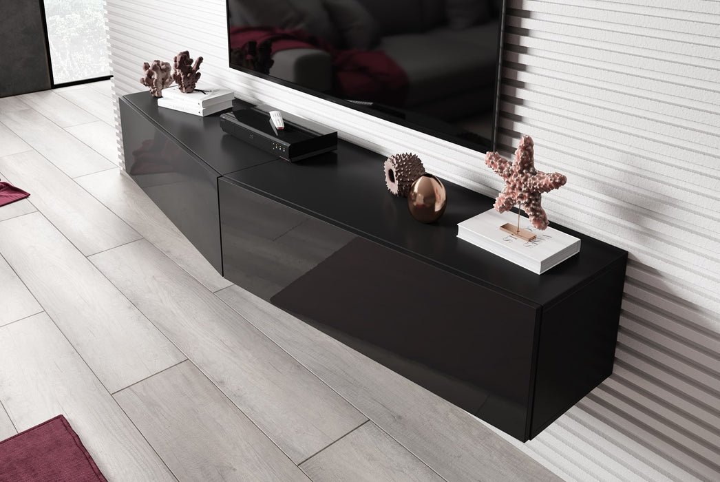 Cama Living room cabinet set VIGO SLANT 6 black/black gloss