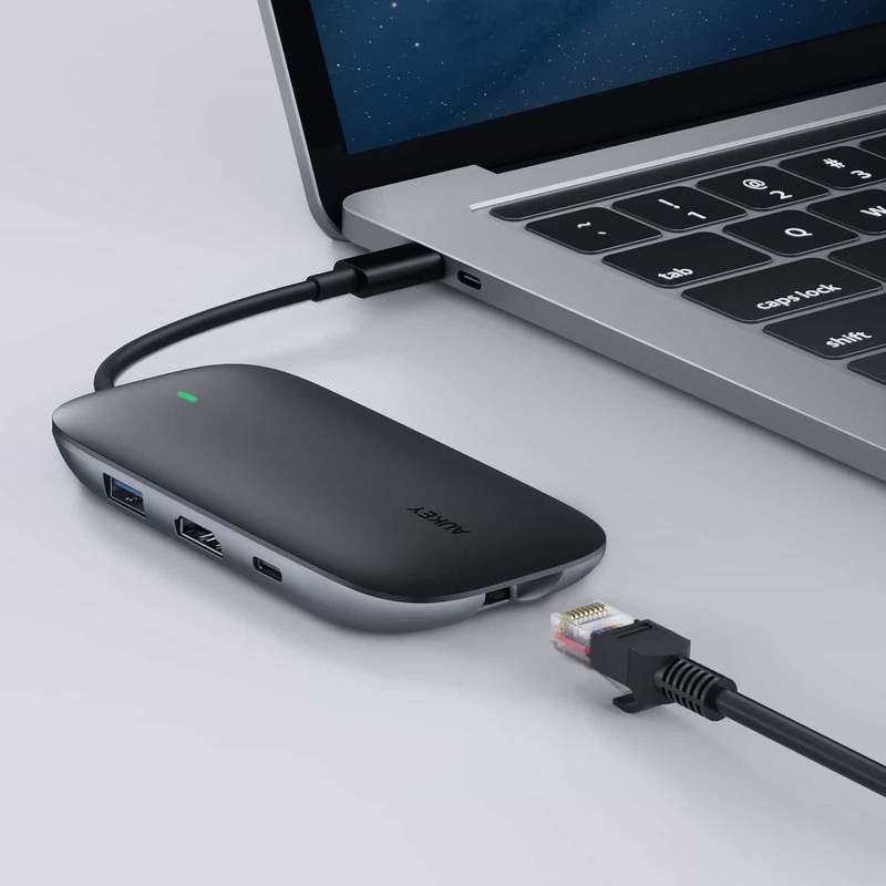 AUKEY CB-C71 Schnittstellenhub 5000 Mbit/s Schwarz