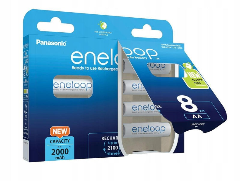 Piles rechargeables PANASONIC ENELOOP AA 2000 mAh 8 unités (BK-3MCDE/8HH)