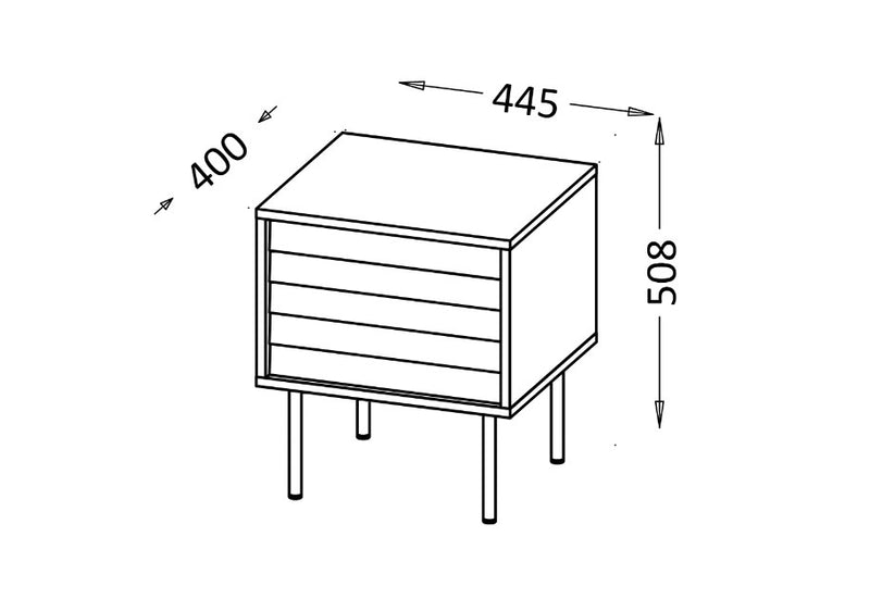 Bedside cabinet, 2 pcs. CORTINA 45x40x51 black/walnut