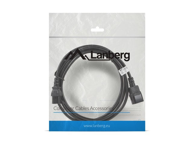 LANBERG Netzkabel-Verlängerung IEC 320 C13->C14 3,0m VDE sw