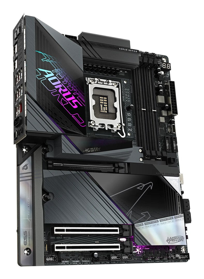 GIGABYTE Z890 AORUS MASTER Motherboard - Supports Intel Core Ultra (Series 2) CPUs, 18+1+2 phases VRM, up to 9500MHz DDR5 (OC), 2xPCIe 5.0 + 3xPCIe 4.