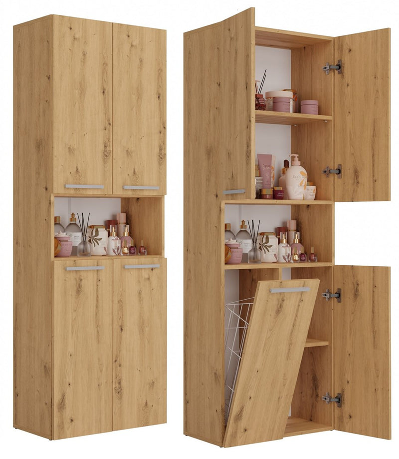 Topeshop NEL 1K DK ART KPL bathroom storage cabinet Oak