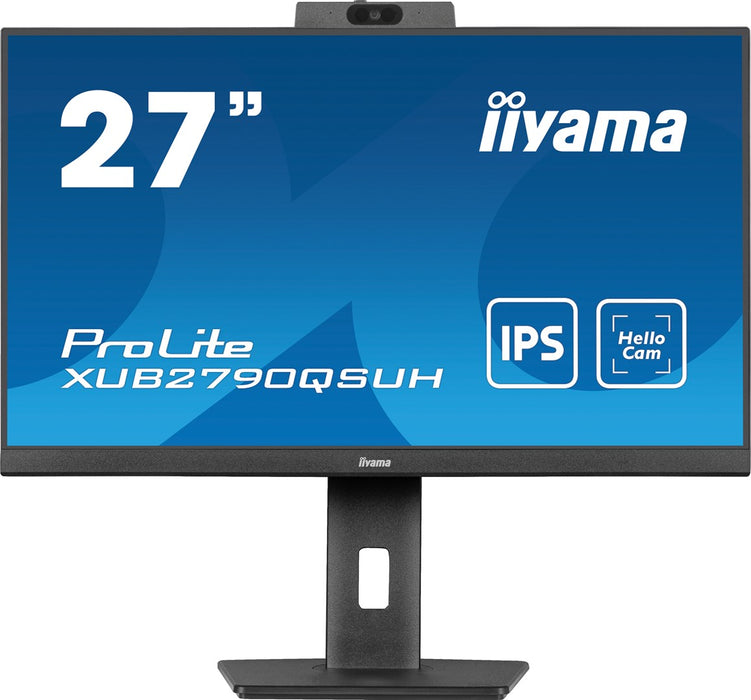 iiyama ProLite XUB2790QSUH-B1 - LED monitor - 27" - 2560 x 1440 QHD @ 100 Hz - IPS - 250 cd/mÂ² - 1300:1 - 0.4 ms - HDMI, DisplayPort, USB-C - speakers