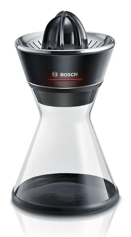 Bosch MCP72GPB citrus press Plastic, Stainless steel Black, Transparent