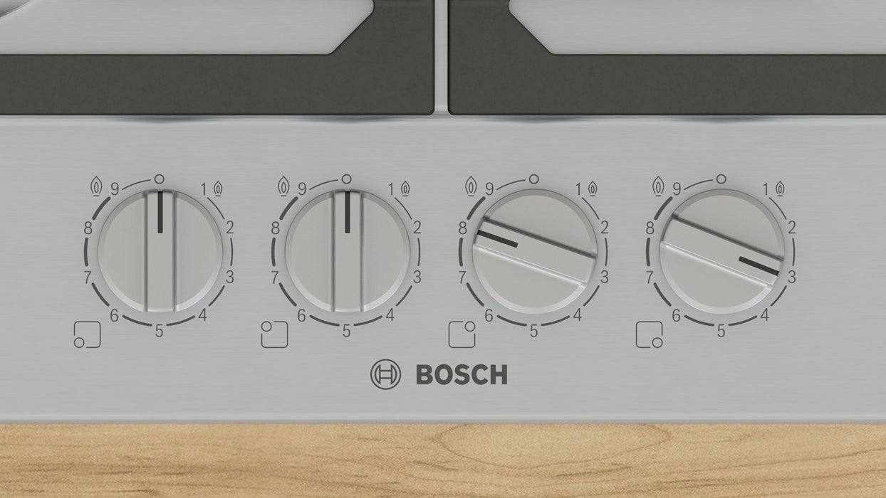 Bosch Serie 6 PCH6A5I90 hob Stainless steel Built-in 60 cm Gas 4 zone(s)