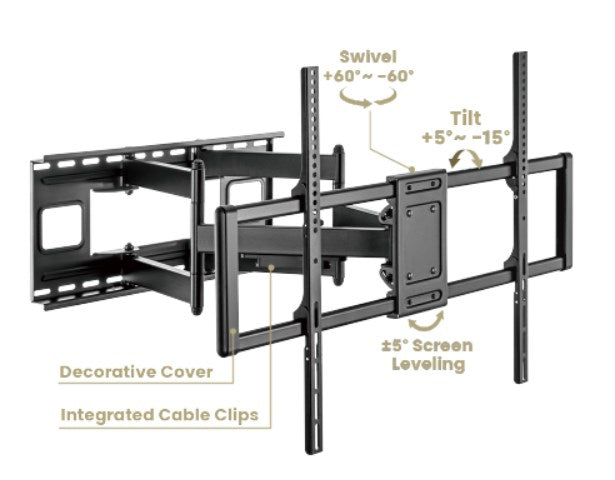 Gembird WM-120ST-01 TV mount/stand 3.05 m (120") Black
