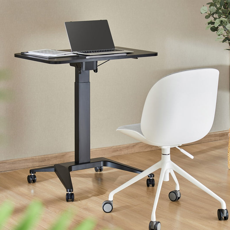 Maclean MC-453 B Mobile Laptop Desk with Pneumatic Height Adjustment, Laptop Table with Wheels, 80 x 52 cm, Max. 8 kg, Height Adjustable Max. 109 cm (