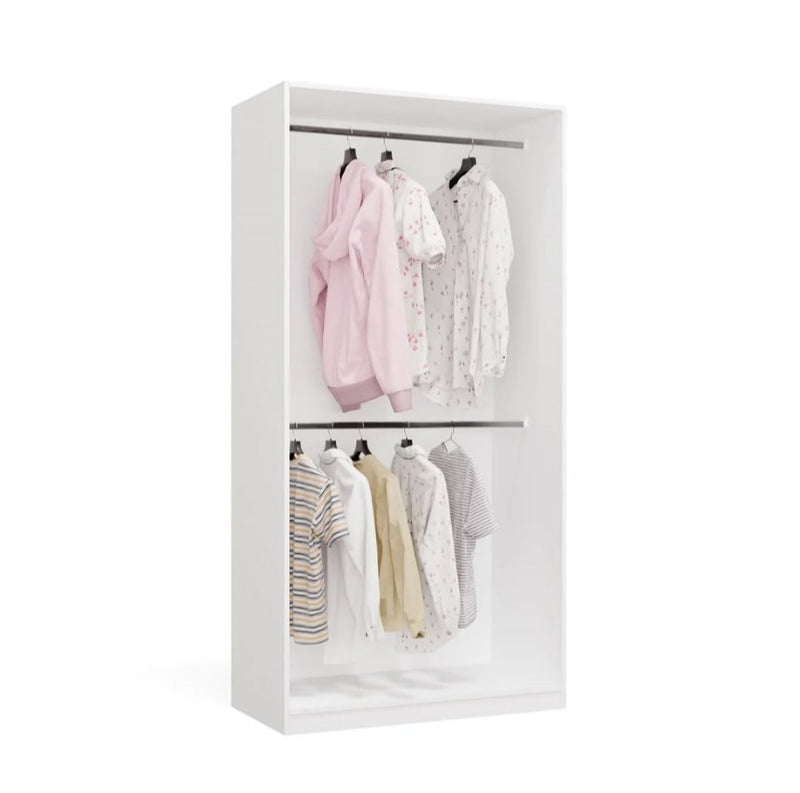 OPENO Modular Wardrobe SET 260/200 WHITE Drawers, Hanging Rails, Shelves – Large – For the Bedroom