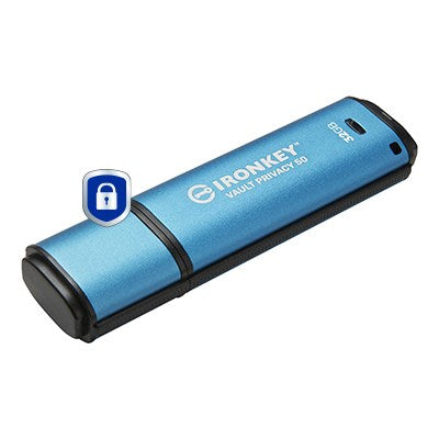 Kingston IronKey Vault Privacy 50 Series - USB flash drive - encrypted - 32 GB - USB 3.2 Gen 1 - TAA Compliant