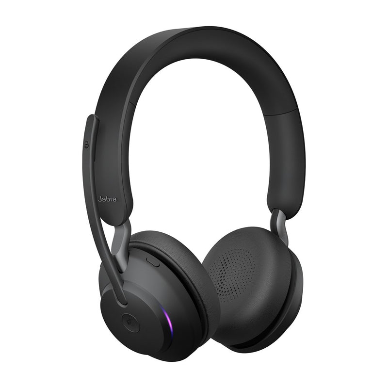 Jabra Evolve2 65 MS Stereo - Headset - on-ear - Bluetooth - wireless - USB-C - noise isolating - black - Certified for Microsoft Teams