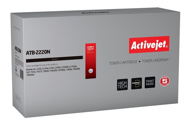 Activejet ATB-2220N Toner (ersetzt Brother TN-2220, TN2220/TN-2010, TN2010; Supreme; 2600 Seiten; schwarz)
