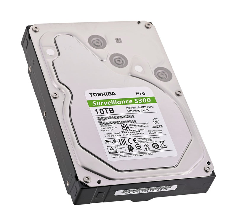 Toshiba S300 Pro Surveillance internal hard drive 10 TB 7200 RPM 512 MB 3.5" Serial ATA III