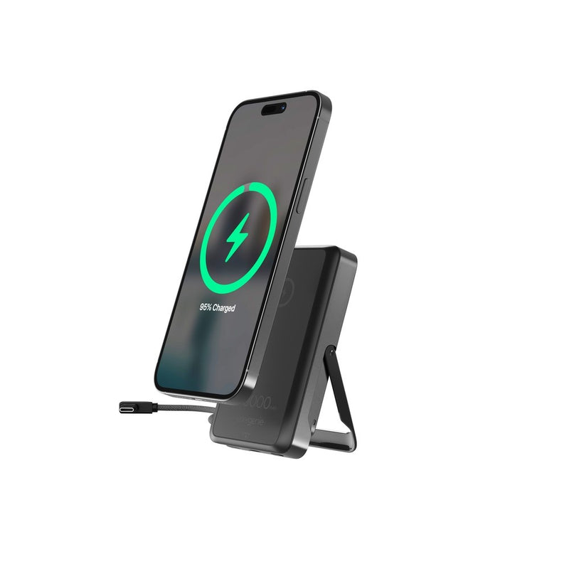 Gembird PB10-WPC15MS-01 Magnetic wireless powerbank with integrated stand, 15W, 10000 mAh, black
