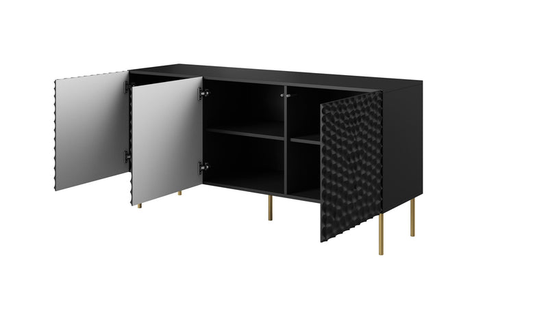 COMMODE HOLE 152x42.5x74.5 cm noir mat
