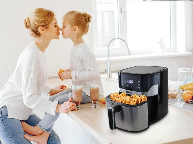 Friteuse à air chaud NOVEEN AF550 6,5 l 1600 W Noir, Argent